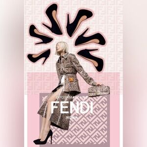 FENDI Suede Platform Pumps Rounded Toe Black Size 39